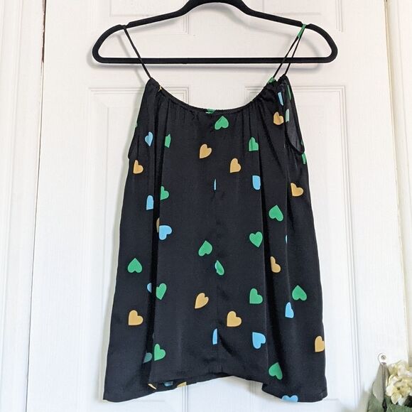 Tucker The Camisole Sea of Hearts in Stretch Georgette Silk Top Heart Print - Picture 5 of 5